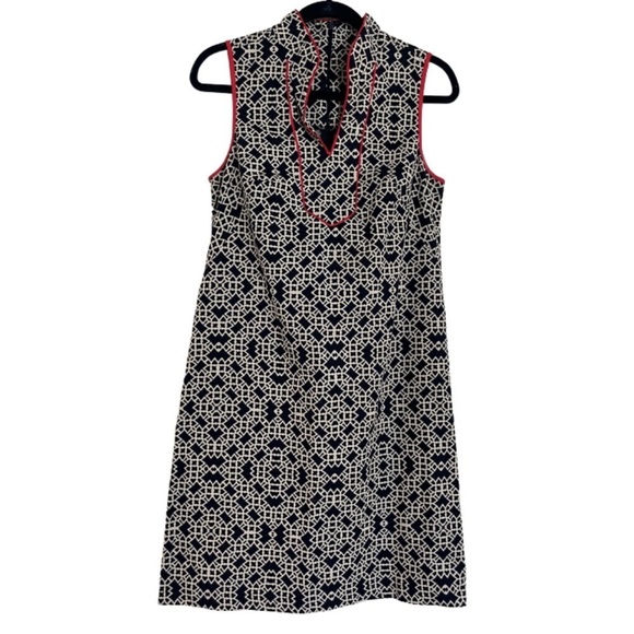 JH Jessica H Women’s Geometric Sleeveless Blue/White & Piny Dress size‎ 6 - Picture 1 of 4
